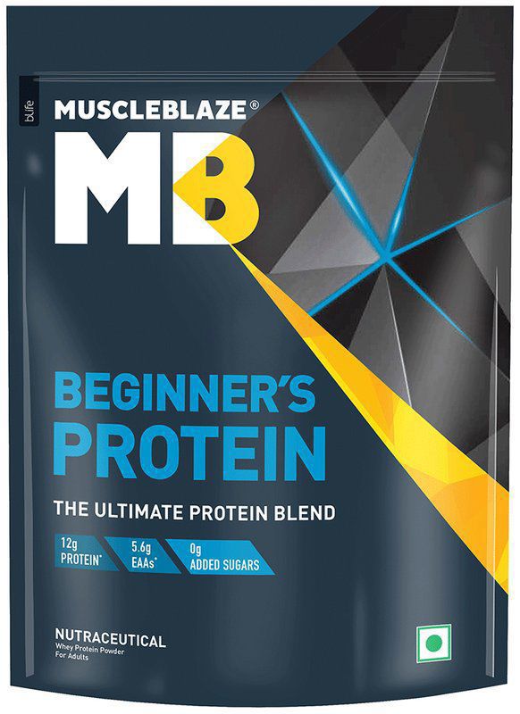MuscleBlaze Beginner's Whey Protein Powder - Flavour Chocolate (packet of 1 kg powder)