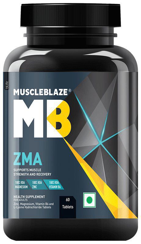 MuscleBlaze ZMA - With Magnesium, Zinc & Vitamin B6 - For Muscle Recovery Tablet (bottle of 60 tablets)