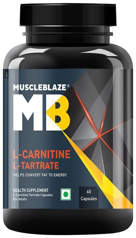 MuscleBlaze L-Carnitine L-Tartrate - For Fat Metabolism, Energy & Performance - Capsule (bottle of 60 capsules)