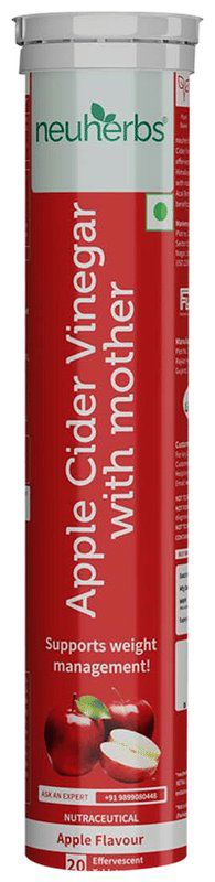 Neuherbs Apple Cider Vinegar with Mother Effervescent Tablet for Weight Management (bottle of 20 effervescent tablet)