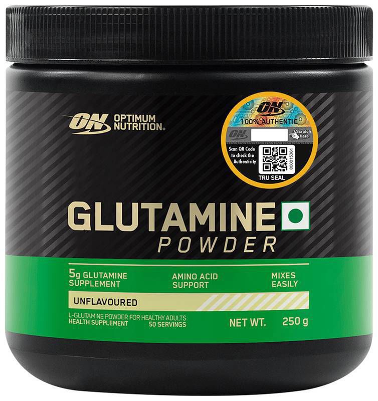 Optimum Nutrition (ON) Glutamine - With Amino Acid - For Muscle Recovery - Powder Unflavoured (jar of 250 gm powder)