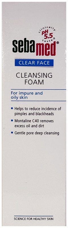 Sebamed Antibacterial Clear Face Cleansing Foam for Impure and Acne-prone Skin - Face Care Product for Pimples & Blackheads (bottle of 50 ml foam)