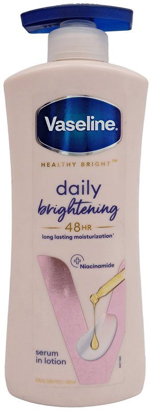 Vaseline Daily Brightening Body Lotion For Healthy & Glowing Skin with Niacinamide (pump bottle of 400 ml lotion)