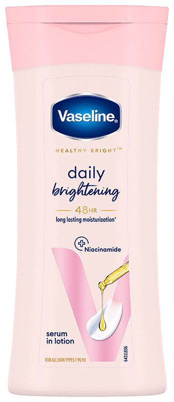 Vaseline Daily Brightening Body Lotion For Healthy & Glowing Skin with Niacinamide (bottle of 90 ml lotion)