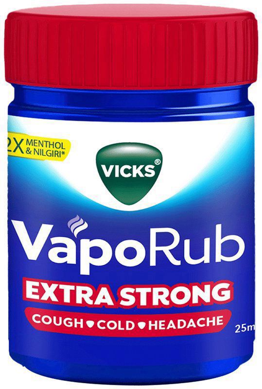 Vicks Vaporub Xtra Strong Balm - For Cough, Cold & Headache Relief (bottle of 25 ml balm)