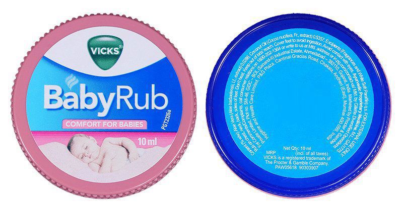 Vicks BabyRub Balm - For 3 Months & Above Balm (jar of 10 ml balm)