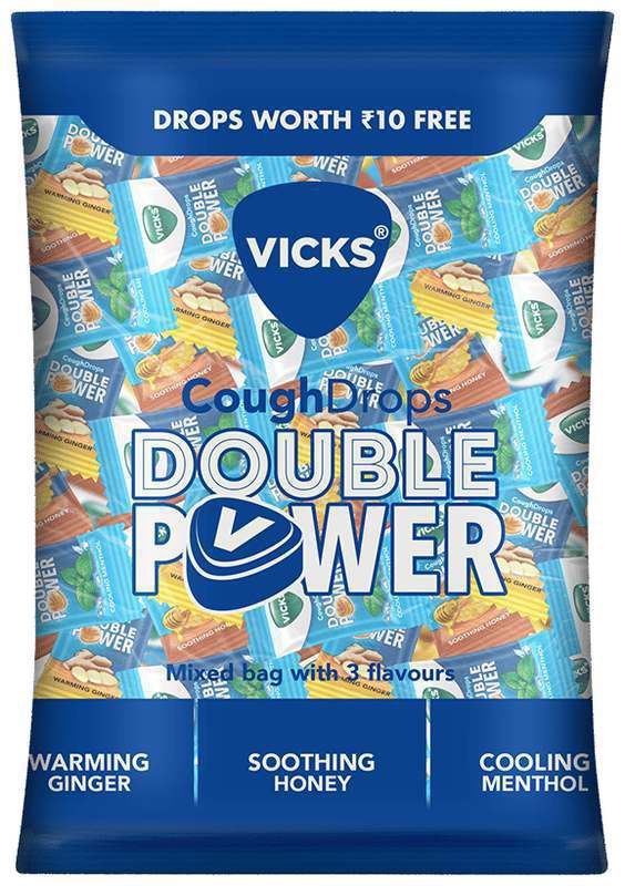 Vicks Lozenges Cough Drops for Throat Irritation Relief - Flavour Assorted Double Power (packet of 65 lozenges)