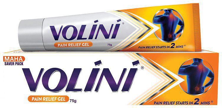 Volini Pain Relief Gel for Sprain, Muscle, Joint, Neck & Low Back Pain - Bone, Joint & Muscle Care (tube of 75 gm gel)