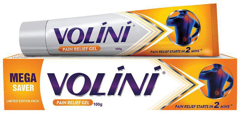 Volini Pain Relief Gel for Sprain, Muscle, Joint, Neck & Low Back Pain - Bone, Joint & Muscle Care (tube of 100 gm gel)