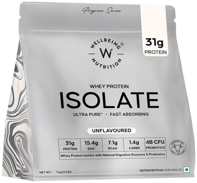 Wellbeing Nutrition 100% Whey Protein Isolate (packet of 1 kg powder)