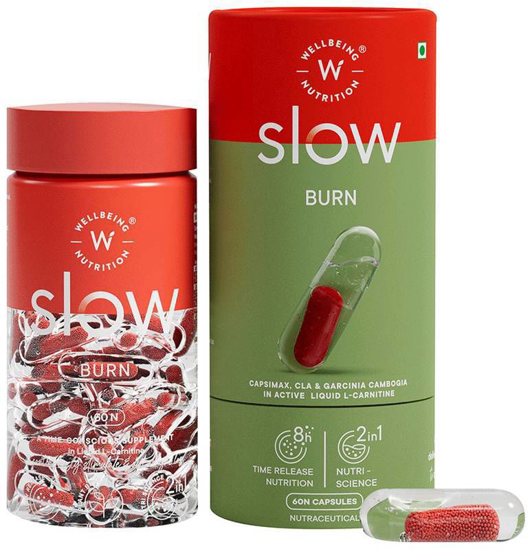 Wellbeing Nutrition Slow Burn with Capsimax Garcinia, Chromium & Liquid L-Carnitine Clinically Proven Capsule (bottle of 60 capsules)